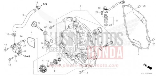 RIGHT CRANKCASE COVER/WATER PUMP ADV350AR de 2024
